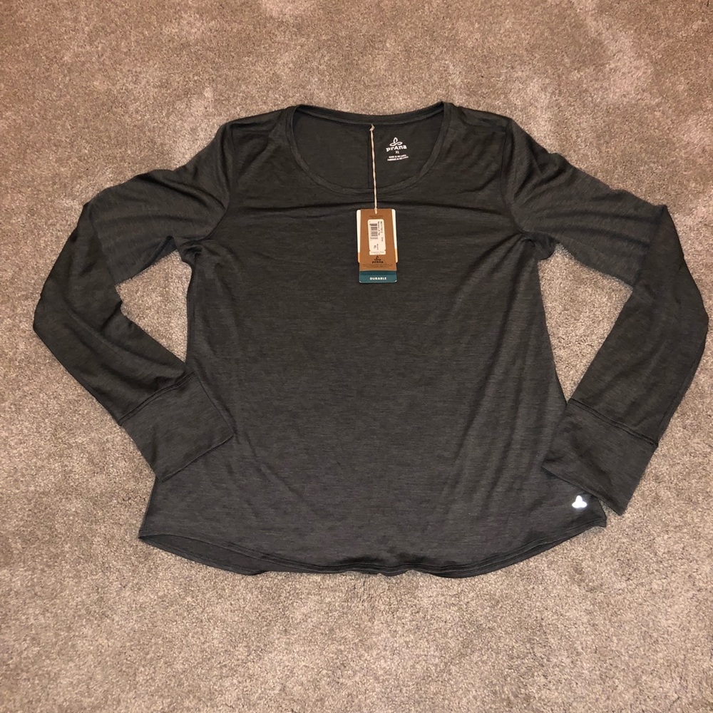 NWT prAna Long Sleeve Shirt Grey